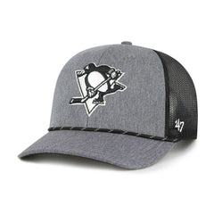 NHL Gray Pittsburgh Penguins '47 Carbon Rope Trucker Adjustable Hat