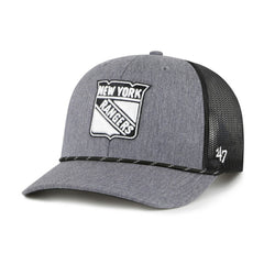 NHL Gray New York Rangers '47 Carbon Rope Trucker Adjustable Hat