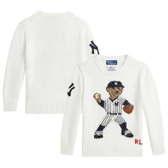 MLB Yankees Polo Ralph Lauren Preschool Bear Pullover Sweater