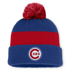 MLB Chicago Cubs Nike Cooperstown Collection Peak Standard Cuffed Knit Hat with Pom