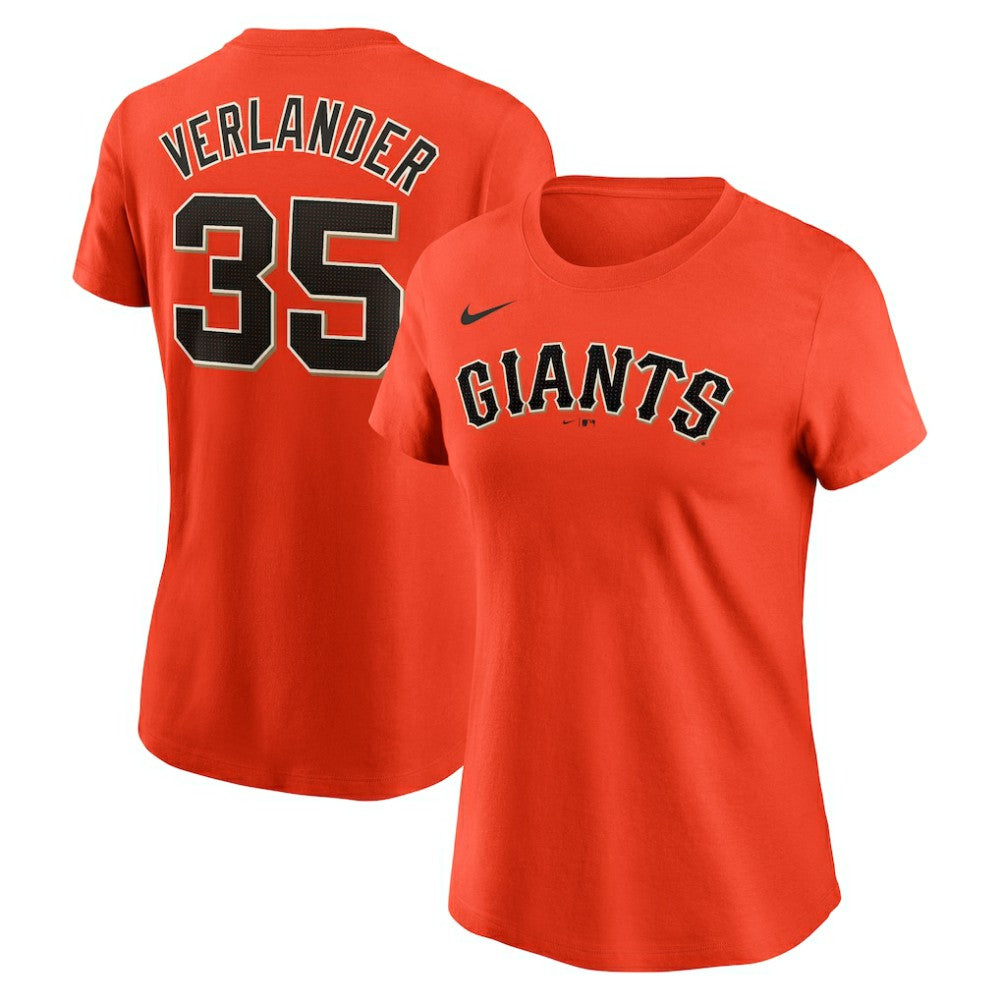 MLB Justin Verlander San Francisco Giants Nike Women's Cooperstown Collection Fuse Name & Number T-Shirt