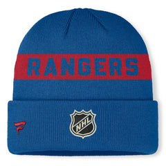 NHL Blue New York Rangers Fanatics Centennial Authentic Pro Cuffed Knit Hat