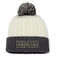 Women's Coaxial Cuffed Knit Hat with Pom - Cincinnati Bengals