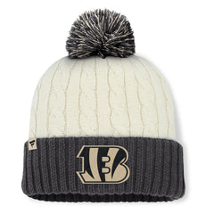 Women's Coaxial Cuffed Knit Hat with Pom - Cincinnati Bengals