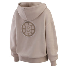 NHL Tan Boston Bruins WEAR by Erin Andrews Women's Washed Pullover Crewdie