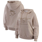 NHL Tan Pittsburgh Penguins WEAR by Erin Andrews Women's Washed Pullover Crewdie
