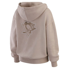 NHL Tan Pittsburgh Penguins WEAR by Erin Andrews Women's Washed Pullover Crewdie