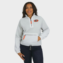 NHL Gray Philadelphia Flyers WEAR by Erin Andrews Women's Polar Fleece Quarter-Zip Jacket