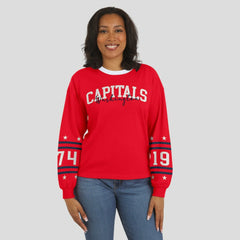NHL Red Washington Capitals WEAR by Erin Andrews Women's Long-Sleeve Sport T-Shirt