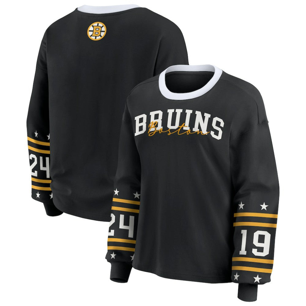 NHL Black Boston Bruins WEAR by Erin Andrews Women's Long-Sleeve Sport T-Shirt