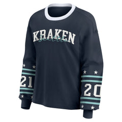 NHL Deep Sea Blue Seattle Kraken WEAR by Erin Andrews Women's Long-Sleeve Sport T-Shirt
