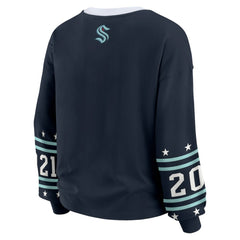 NHL Deep Sea Blue Seattle Kraken WEAR by Erin Andrews Women's Long-Sleeve Sport T-Shirt