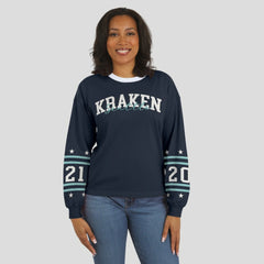 NHL Deep Sea Blue Seattle Kraken WEAR by Erin Andrews Women's Long-Sleeve Sport T-Shirt