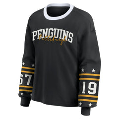 NHL Black Pittsburgh Penguins WEAR by Erin Andrews Women's Long-Sleeve Sport T-Shirt