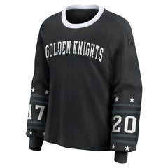NHL Black Vegas Golden Knights WEAR by Erin Andrews Women's Long-Sleeve Sport T-Shirt