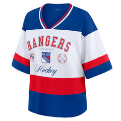 NHL Blue/White New York Rangers WEAR by Erin Andrews Women's Jersey Style Tee
