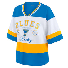 NHL Blue/White St. Louis Blues WEAR by Erin Andrews Women's Jersey Style Tee