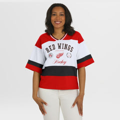 NHL Red/White Detroit Red Wings WEAR by Erin Andrews Women's Jersey Style Tee