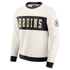 NHL Cream Boston Bruins Darius Rucker Collection by Fanatics Colorblock Pullover Sweatshirt
