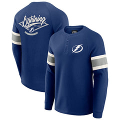 NHL Navy Tampa Bay Lightning Darius Rucker Collection by Fanatics Waffle-Knit Raglan Long Sleeve Henley T-Shirt