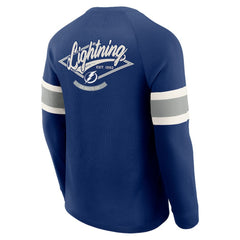 NHL Navy Tampa Bay Lightning Darius Rucker Collection by Fanatics Waffle-Knit Raglan Long Sleeve Henley T-Shirt