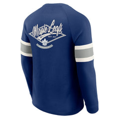 NHL Navy Toronto Maple Leafs Darius Rucker Collection by Fanatics Waffle-Knit Raglan Long Sleeve Henley T-Shirt
