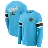 NHL Light Blue Utah Hockey Club Darius Rucker Collection by Fanatics Waffle-Knit Raglan Long Sleeve Henley T-Shirt