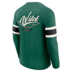 NHL Green Minnesota Wild Darius Rucker Collection by Fanatics Waffle-Knit Raglan Long Sleeve Henley T-Shirt