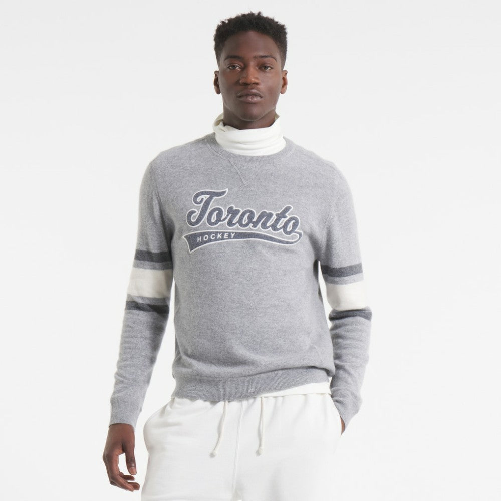 NHL Athletic Heather Gray Toronto Maple Leafs Todd Snyder by Fanatics Cashmere Crew Sweater