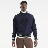 NHL Navy Edmonton Oilers Todd Snyder by Fanatics Relaxed Canadian Fleece Turtleneck
