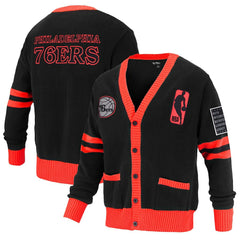 NBA Philadelphia 76ers FISLL Unisex Logoman Shadow Collection Full-Button Cardigan Sweater
