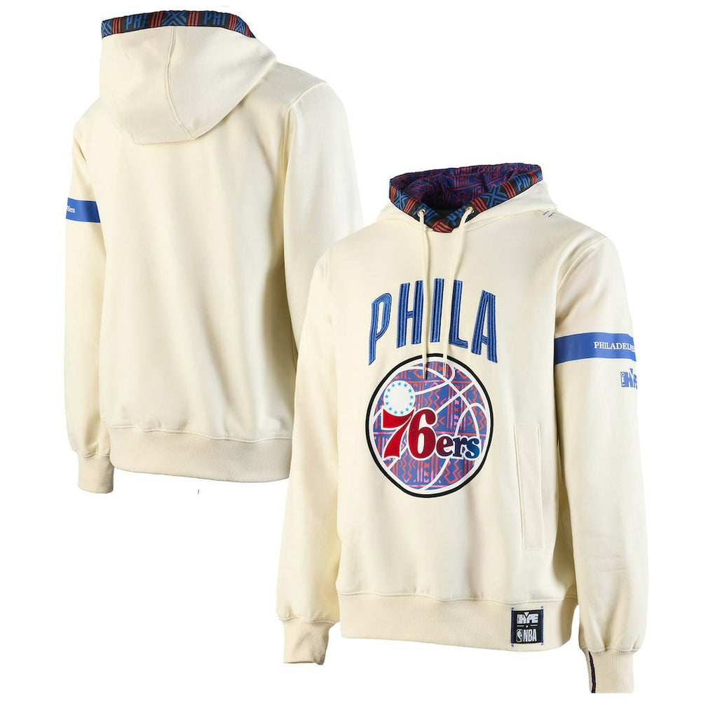 NBA Philadelphia 76ers NBA x Two Hype Culture & Hoops Collection Premium Pullover Hoodie - Cream sale