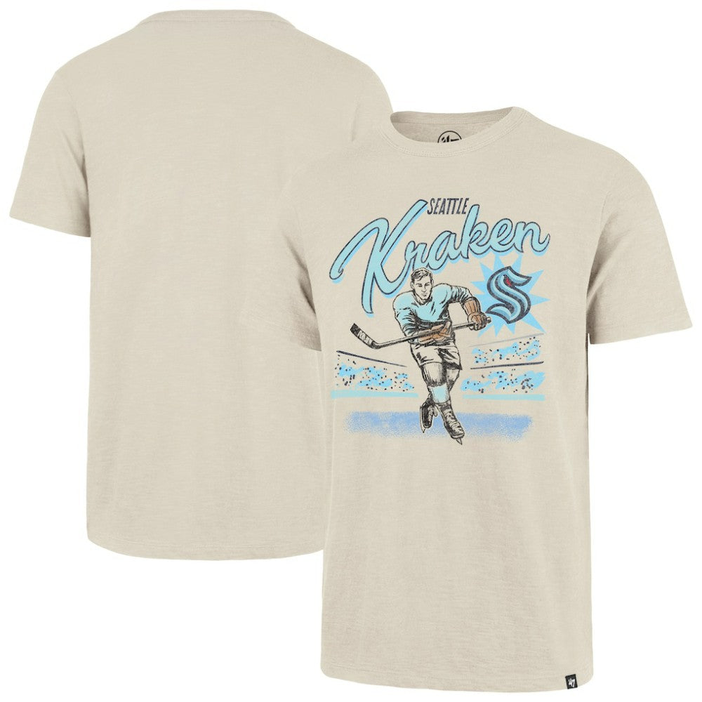 NHL Natural Seattle Kraken '47 Hockey Player Golden Age Scrum T-Shirt