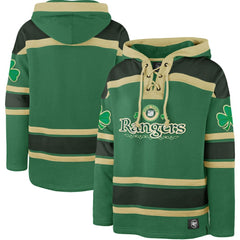 NHL Kelly Green New York Rangers '47 St. Patrick's Day McLucky Superior Lacer Pullover Hoodie