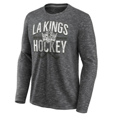 NHL Charcoal Los Angeles Kings Fanatics Logo Long Sleeve T-Shirt