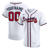 MLB Atlanta Braves Nike Home Elite Sponsor Patch Custom Jersey
