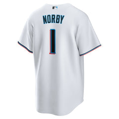 MLB Connor Norby Miami Marlins Nike Home Replica Jersey