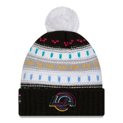 Women's 2025 NFL Crucial Catch Cuffed Knit Hat with Pom - Los Angeles Rams