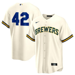 MLB Milwaukee Brewers Nike Home 2025 Jackie Robinson Day Replica Jersey