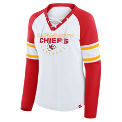 Women's Plus Size Redzone Lace Up Long Sleeve T-Shirt - Kansas City Chiefs