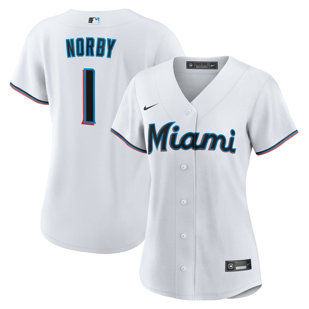 MLB Connor Norby Miami Marlins Nike Women's Home Replica Jersey