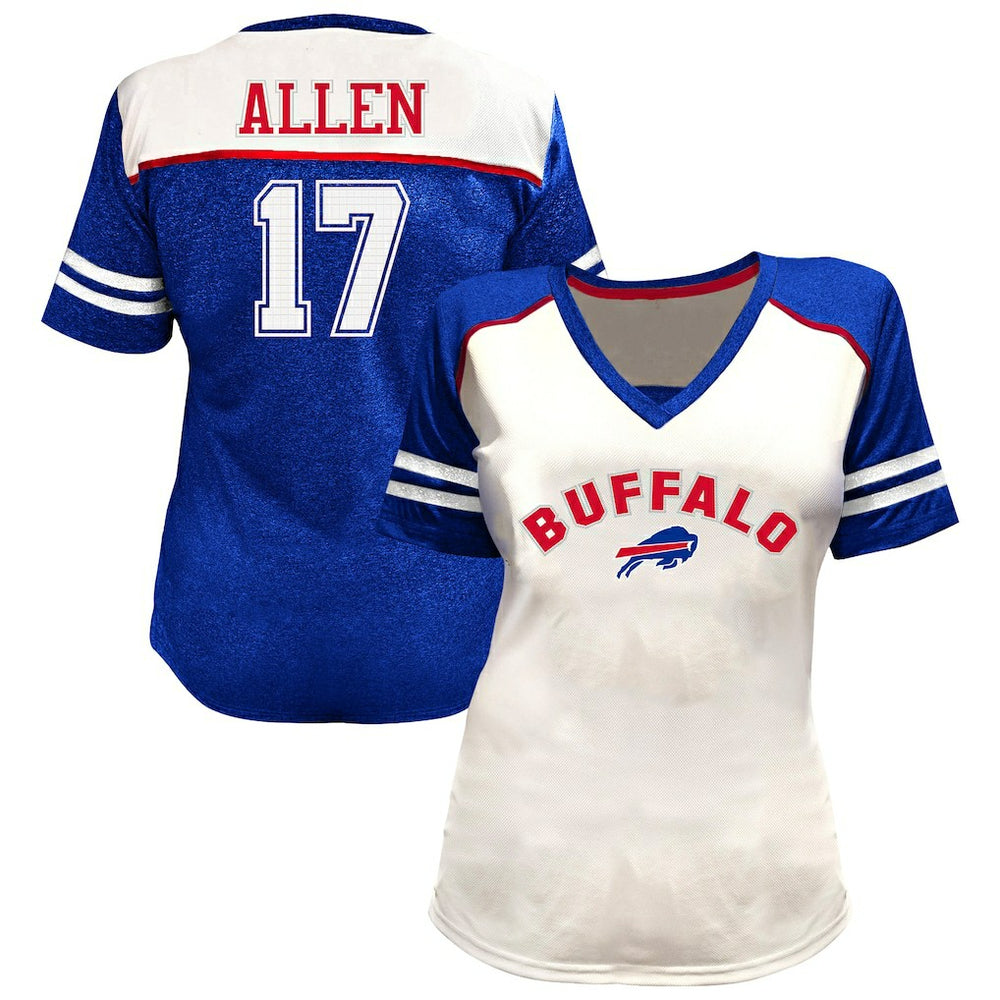 Josh Allen Women's Plus Size Bling V-Neck T-Shirt - Buffalo Bills