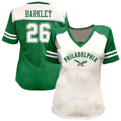 Saquon Barkley Women's Plus Size Bling V-Neck T-Shirt - Philadelphia Eagles