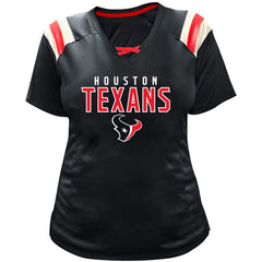 C.J. Stroud Women's Plus Size Name & Number Raglan Lace V-Neck T-Shirt - Houston Texans