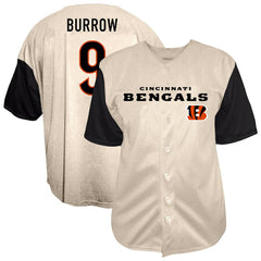 Joe Burrow Big & Tall Baseball Button-Up Shirt - Cincinnati Bengals