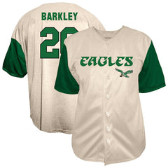 Saquon Barkley Big & Tall Baseball Button-Up Shirt - Philadelphia Eagles