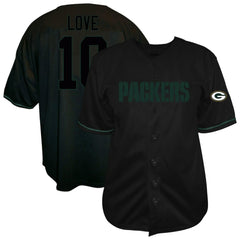 Jordan Love Big & Tall Baseball Button-Up Shirt - Green Bay Packers