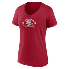 Women's Number 1 Mom Floral V-Neck T-Shirt - San Francisco 49ers