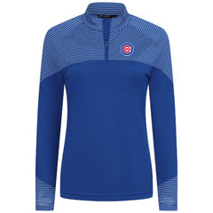 MLB Chicago Cubs Levelwear Women's Classic Stripes Insignia 2.0 Raglan Quarter-Zip Top