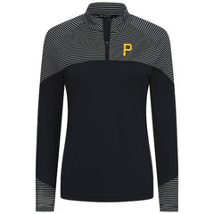 MLB Pittsburgh Pirates Levelwear Women's Classic Stripes Insignia 2.0 Raglan Quarter-Zip Top